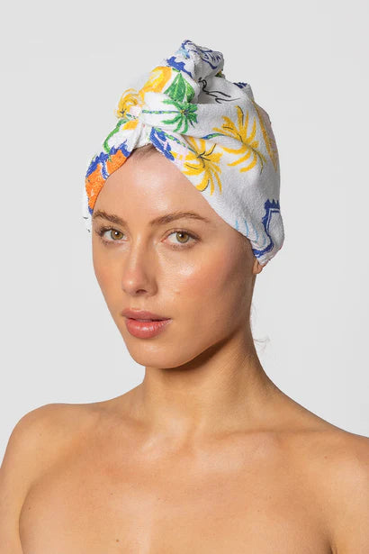 Riva Hair Towel Wrap in Isola Postcard